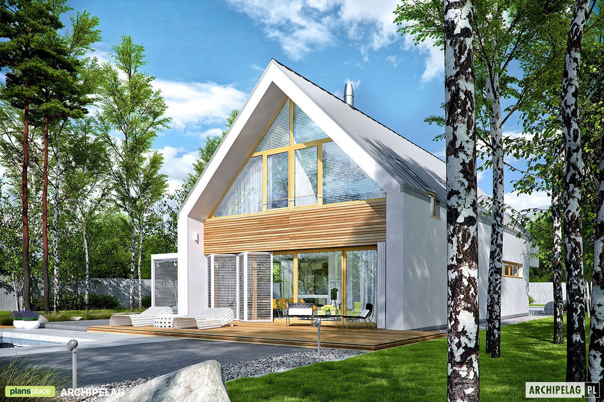 2000 Sq Ft Barn Style House Plan with Large Windows and Garage