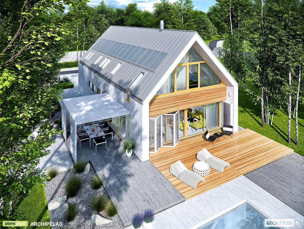 2000 Sq Ft Barn Style House Plan with Large Windows and Garage