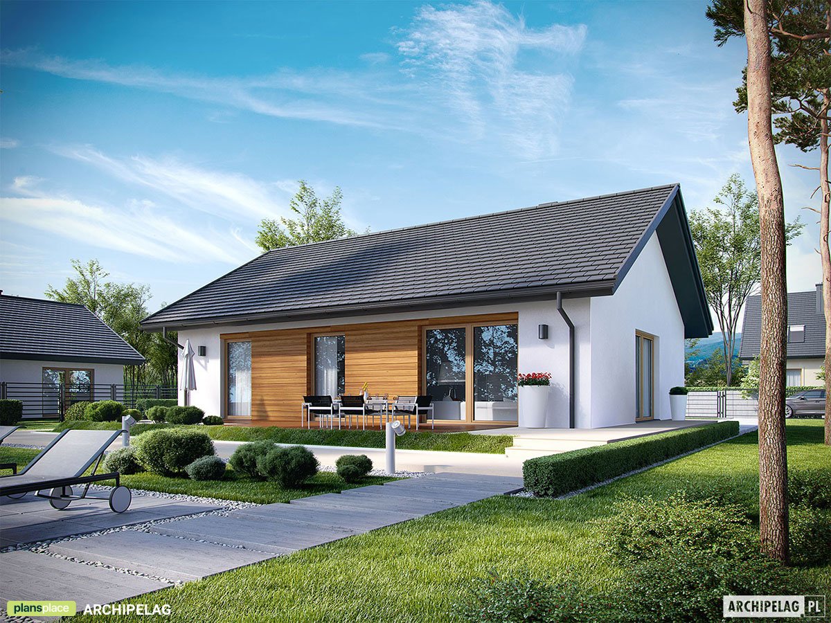 Small European House with Open Floor Plan and 3 Beds