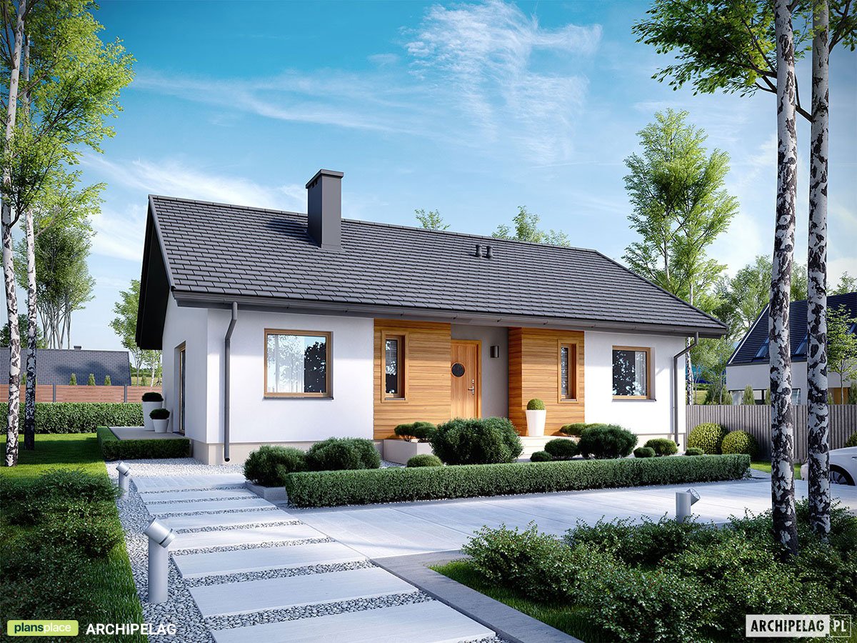 Small European House with Open Floor Plan and 3 Beds