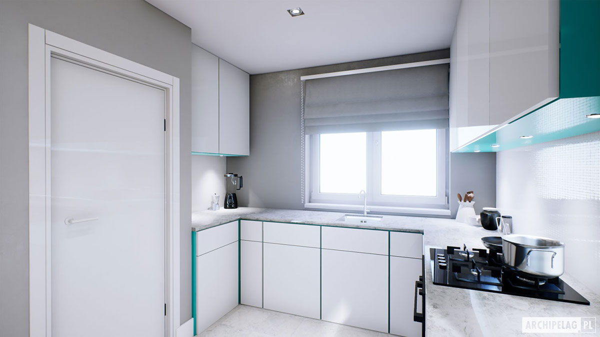 3-Bedroom, 900 Sq Ft European House Plan with 1-Car Garage