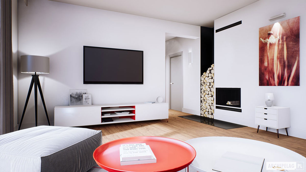 3-Bed, 900 Sq Ft European Gable Roof House Plan with Fireplace