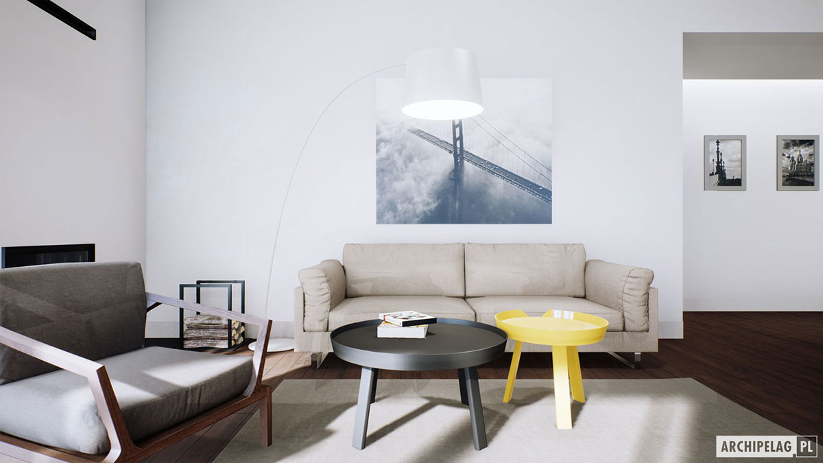 House Plan with 1-Car Garage and Fireplace in Family Room