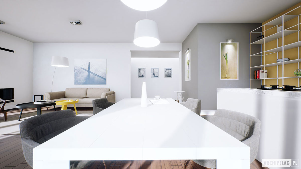 House Plan with 1-Car Garage and Fireplace in Family Room