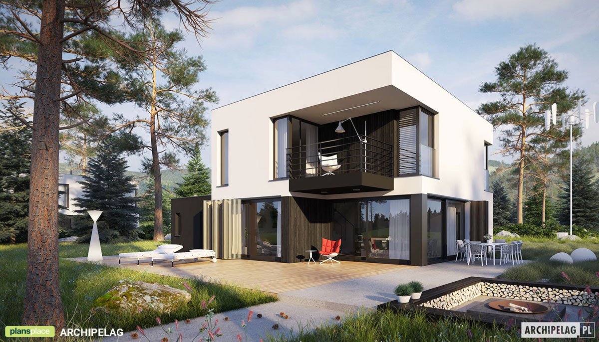 1400 Sq Ft Flat Roof Home Plan with 1-Car Garage and 3 Beds