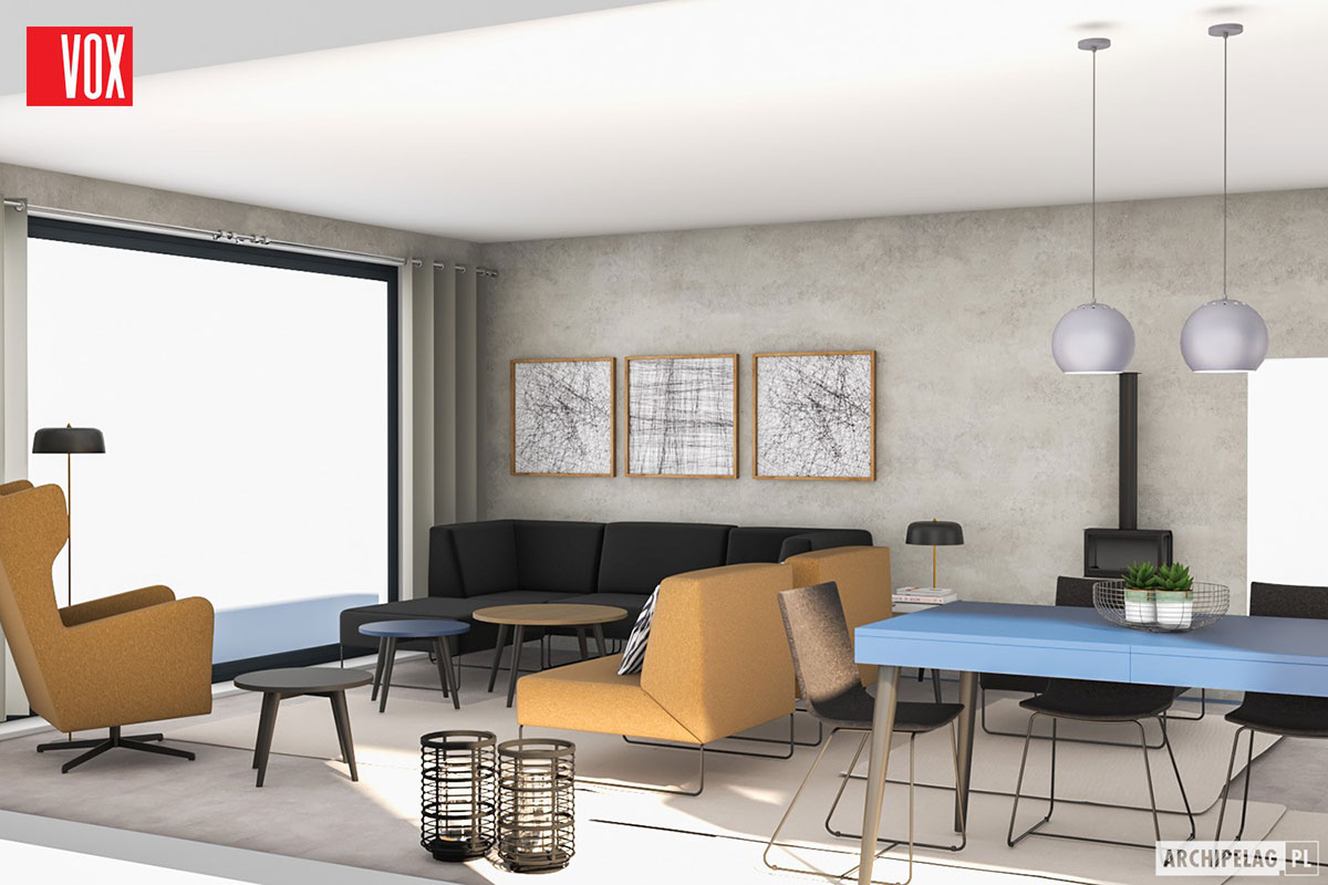 Proiect de casa parter 150 m²: 3 Dormitoare, 2 Bai, Bucatarie deschisa, Garaj