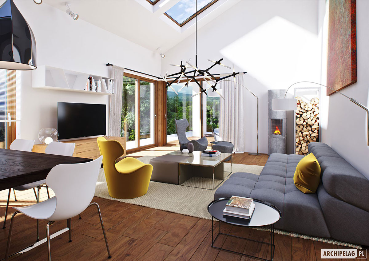 House Plan with 2-Car Garage and Fireplace in Family Room