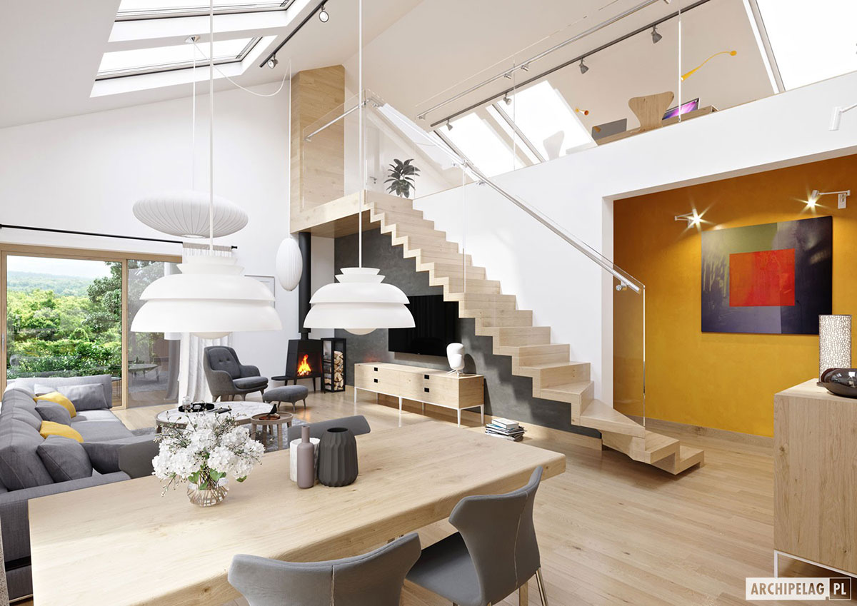 3-Bed, 1500 Sq Ft European Floor Plan with Garage and Loft