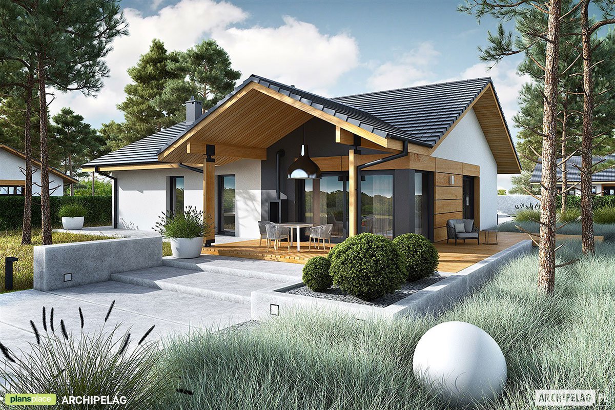 House Plan with Laundry, Open Floor Plan and Outdoor Fireplace