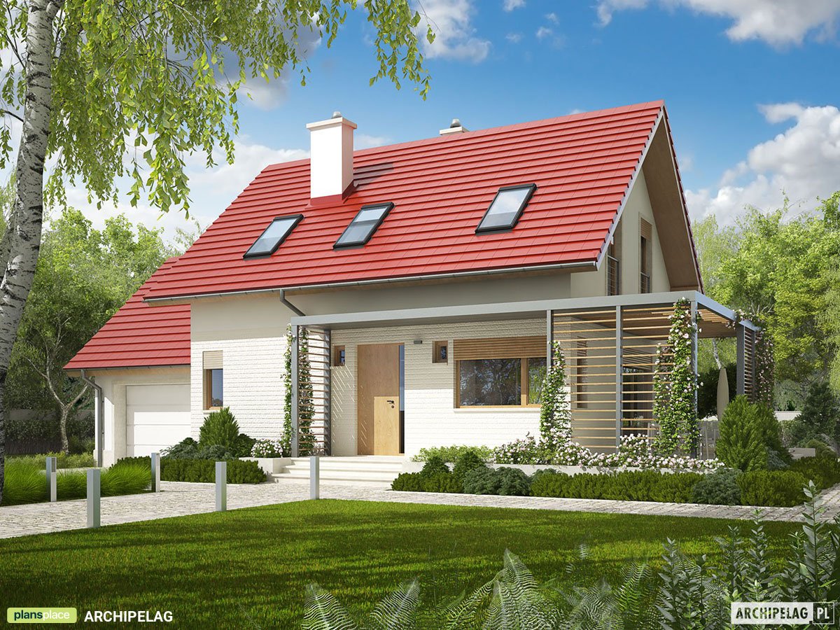 3-Bedroom, 965 Sq Ft Home Plan with Bonus Room above Garage