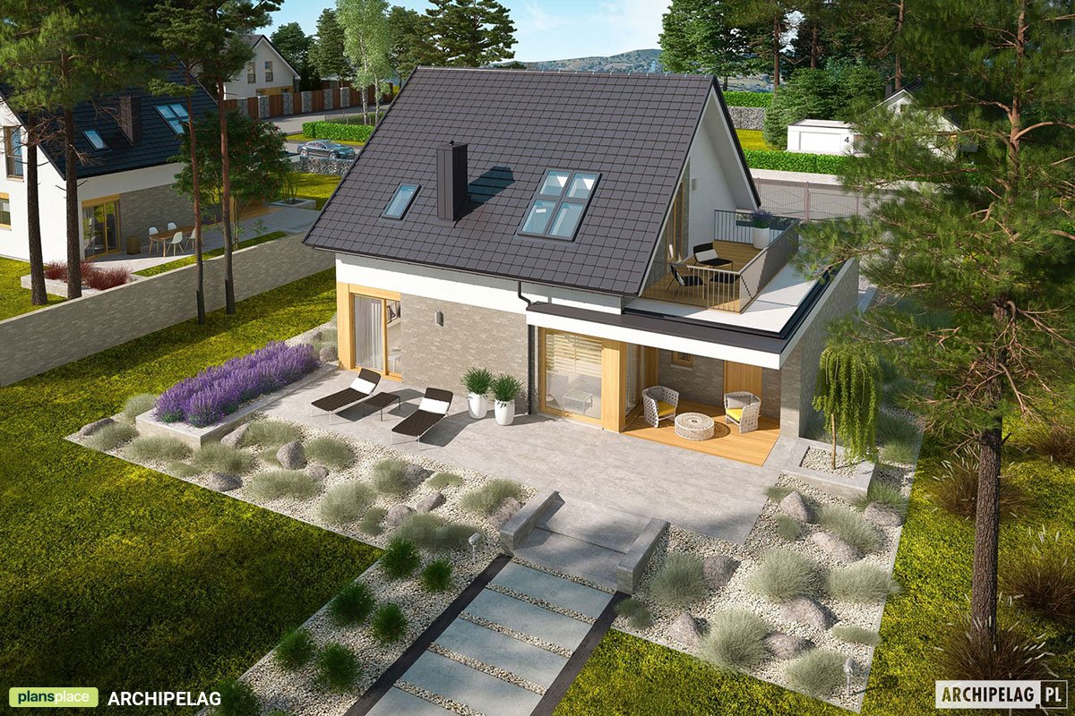 House Plan with Rooftop Deck above Garage and 3 Bedrooms