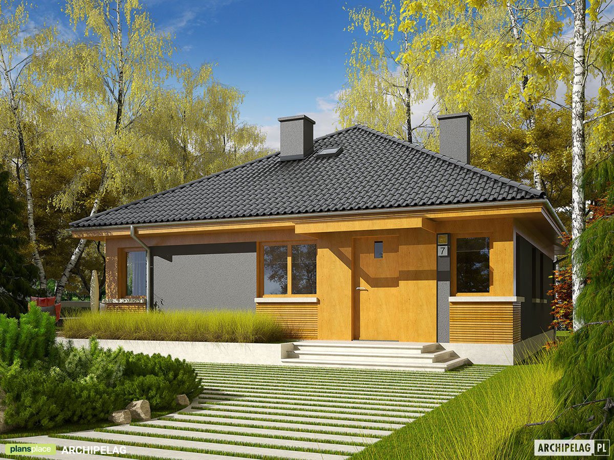 Polish House Plan with Pyramid Roof and 3 Bedrooms