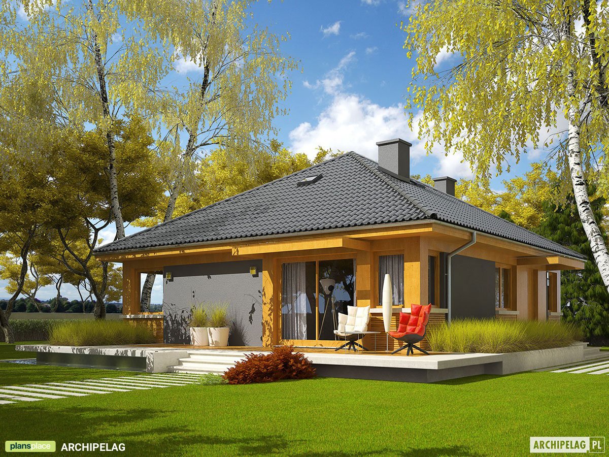 Polish House Plan with Pyramid Roof and 3 Bedrooms