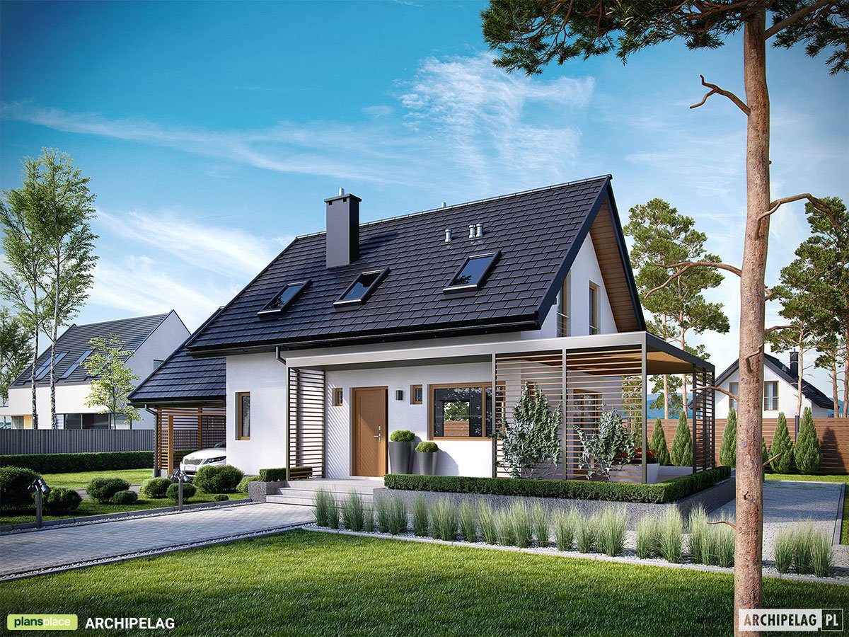 2-Story Home Plan with Open Floor Plan and 1-Car Carport