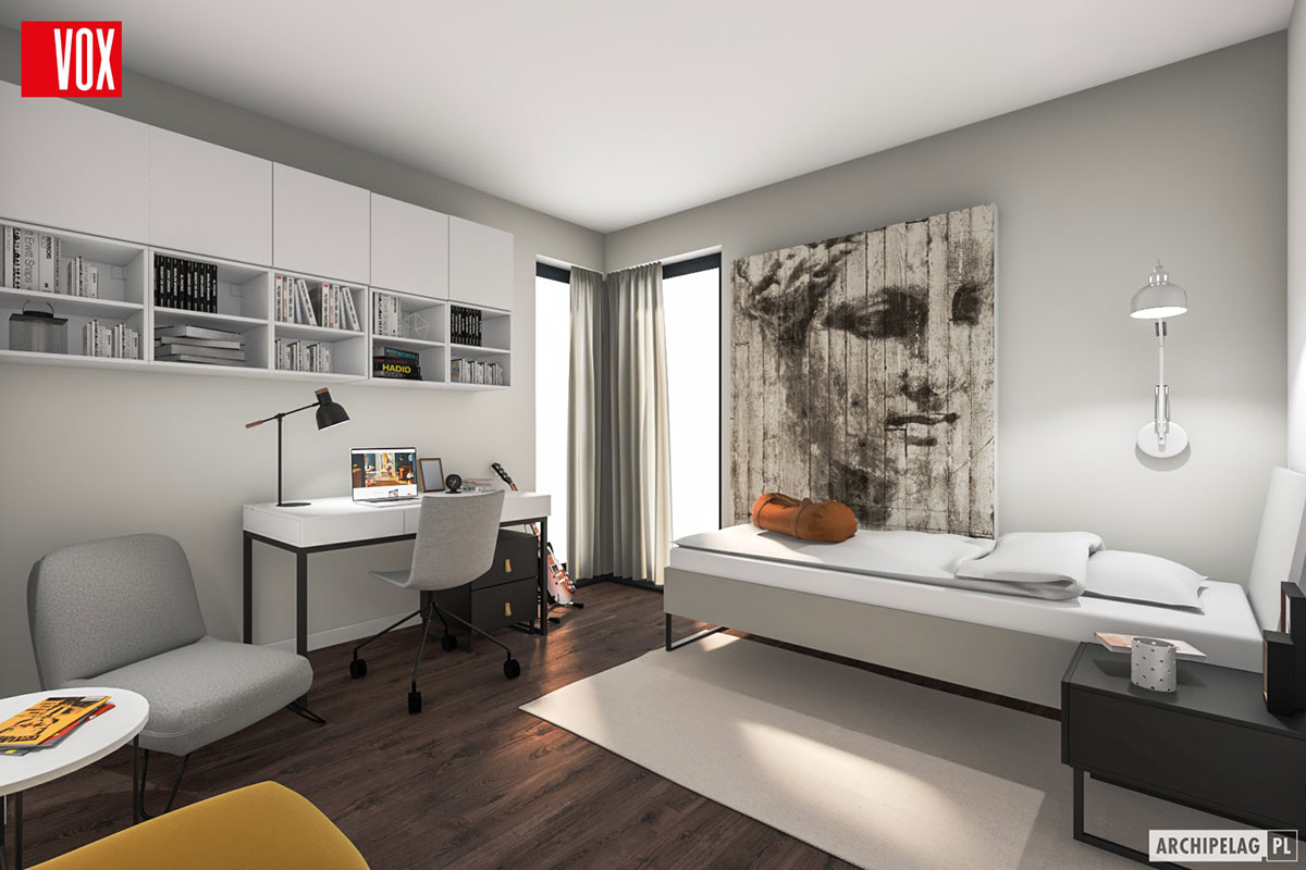 Proiect de casa cu etaj 133 m²: 3 Dormitoare, 3 Bai, Bucatarie deschisa, fara Garaj
