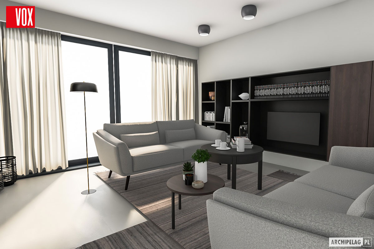 Proiect de casa cu etaj 133 m²: 3 Dormitoare, 3 Bai, Bucatarie deschisa, fara Garaj