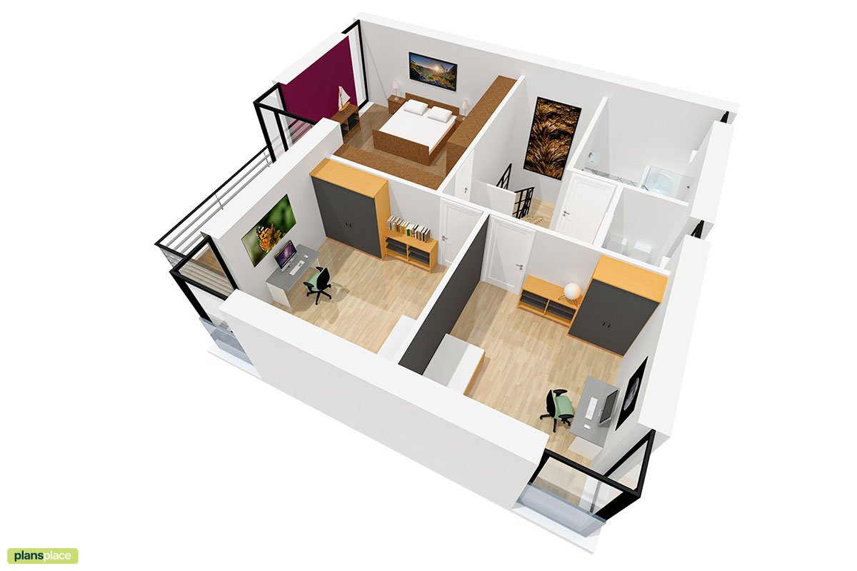 Proiect de casa cu etaj 133 m²: 3 Dormitoare, 3 Bai, Bucatarie deschisa, fara Garaj
