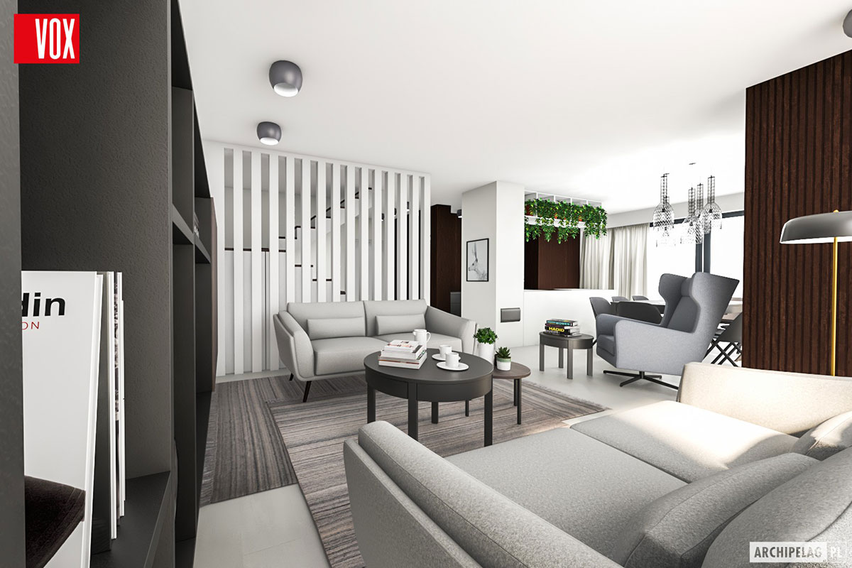 Proiect de casa cu etaj 133 m²: 3 Dormitoare, 3 Bai, Bucatarie deschisa, fara Garaj
