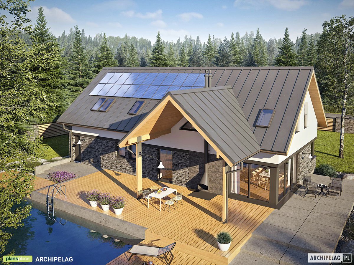 House Plan with Covered Porch and Indoor-Outdoor Fireplace