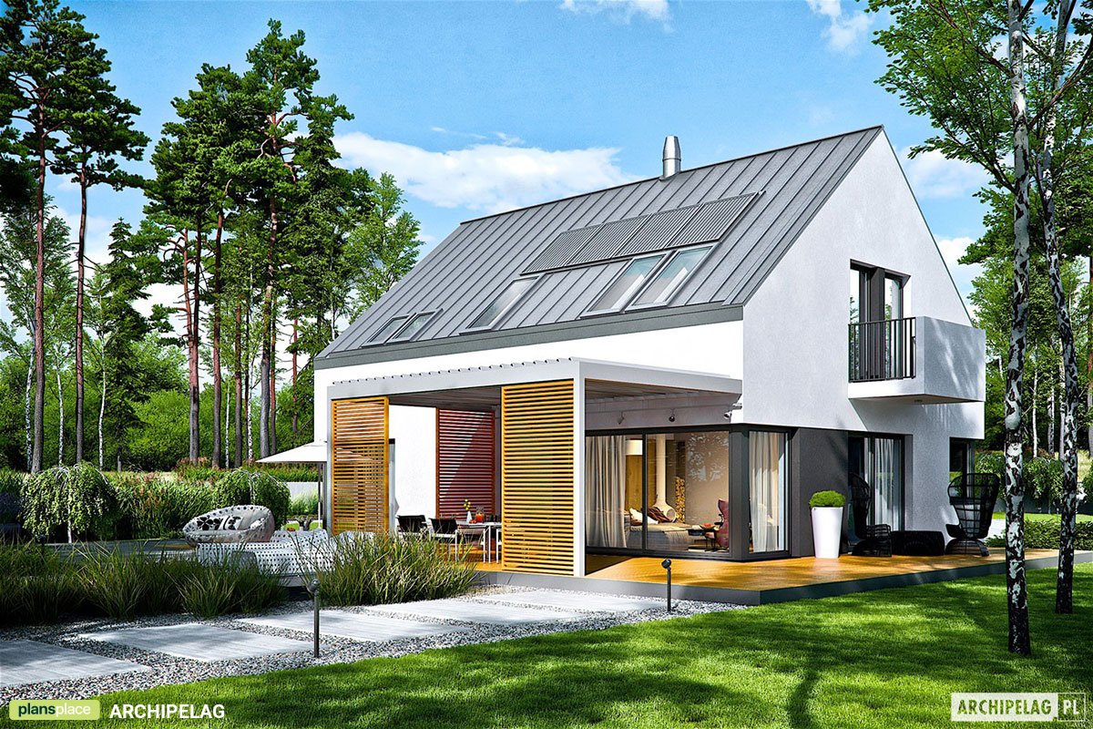 2-Story Contemporary Home Plan with 2-Car Garage and Office