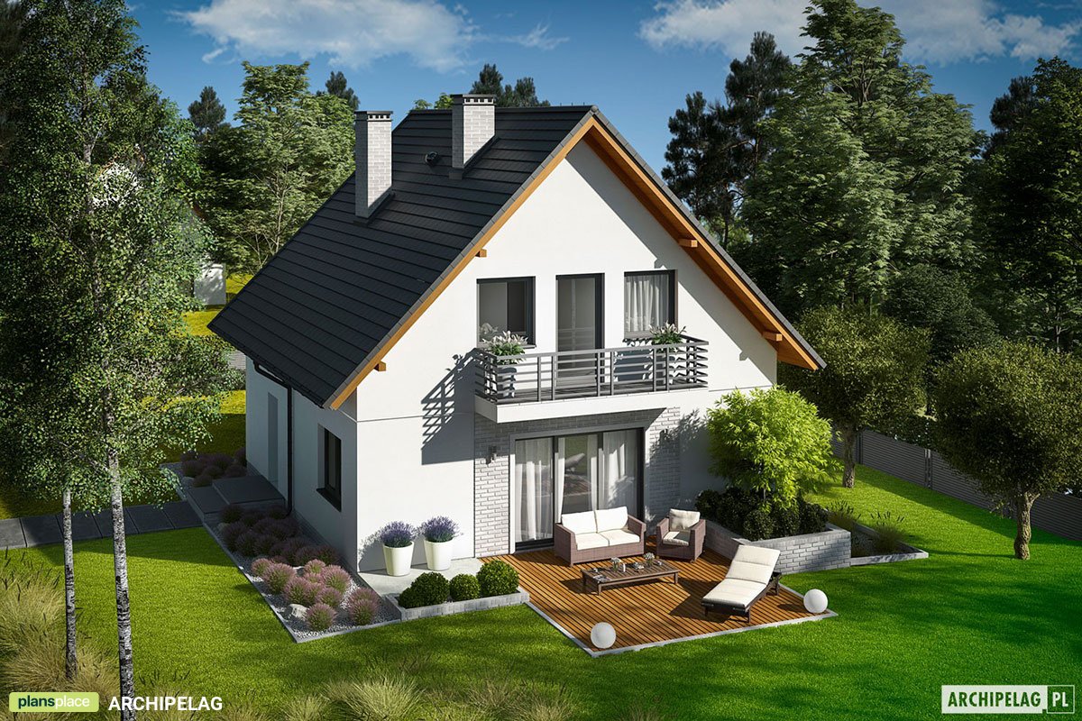 Simple House Plan with 3 Beds Upstairs and Home Office