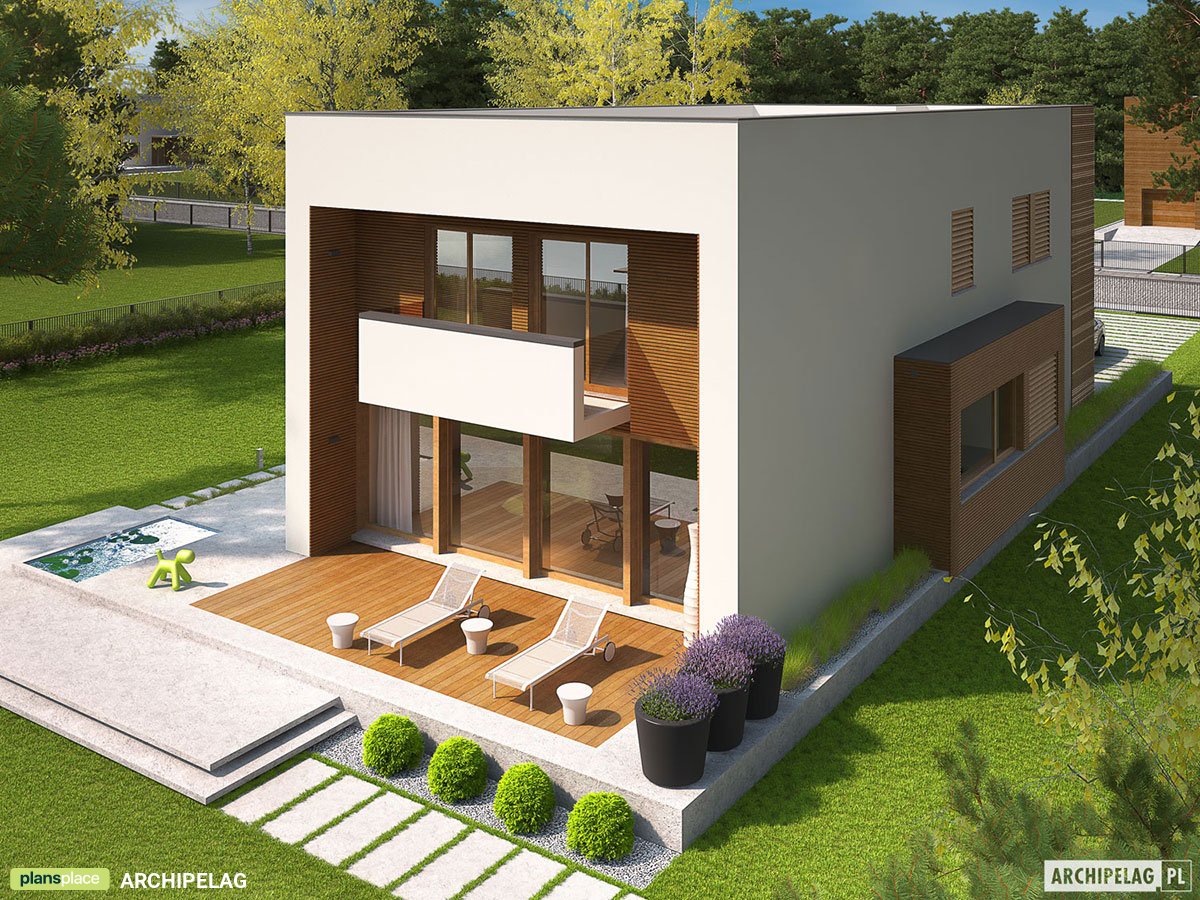 Proiect de casa cu etaj 209 m²: 3 Dormitoare, Birou, 3 Bai, Garaj