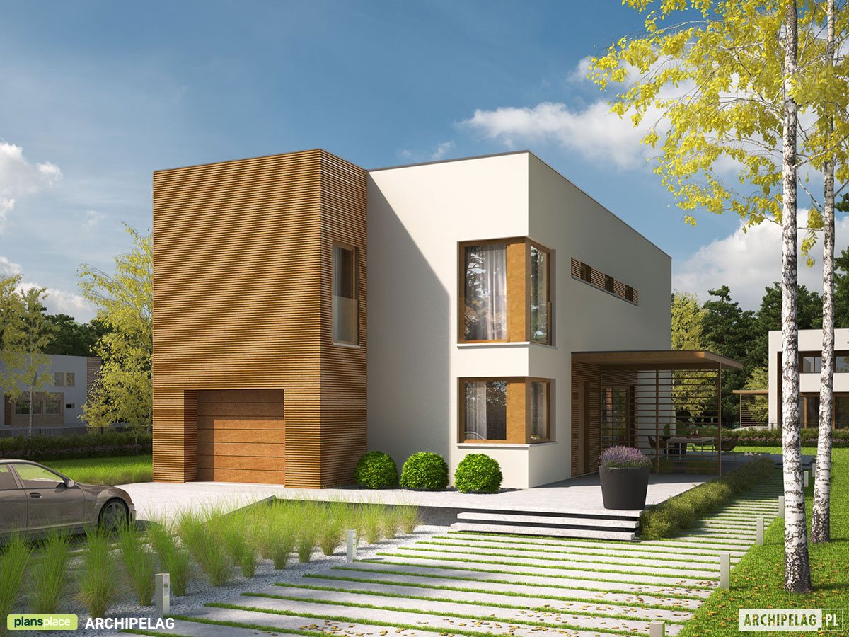 Proiect de casa cu etaj 209 m²: 3 Dormitoare, Birou, 3 Bai, Garaj