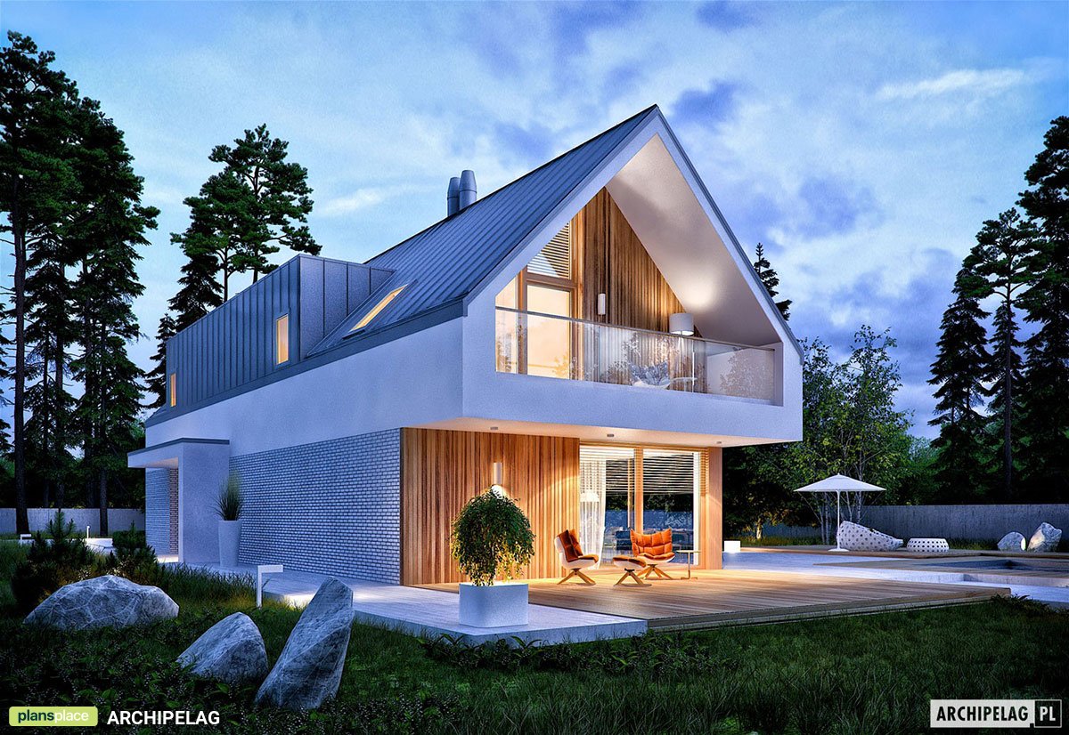 Narrow Lot Barn House Plan with Master Suite Upstairs