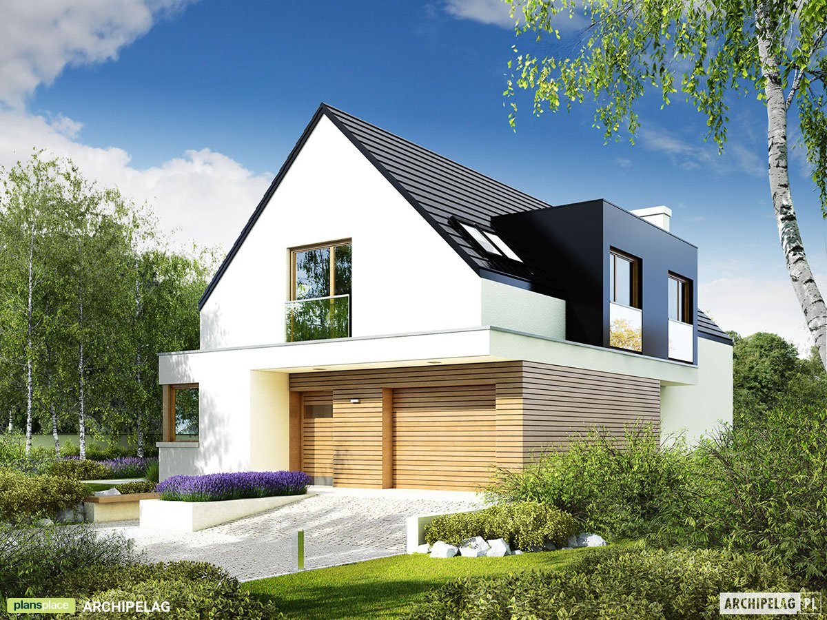 Narrow Lot House Plan with Front Garage and Home Office