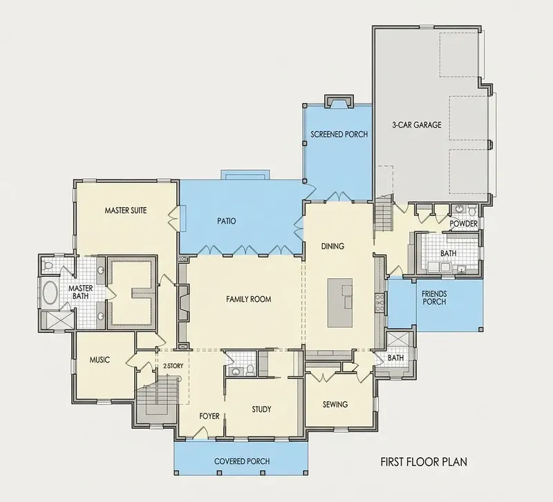Parter 20 – Proiect de casa cu 2 etaje 522 m², 4 Dormitoare — 95085R