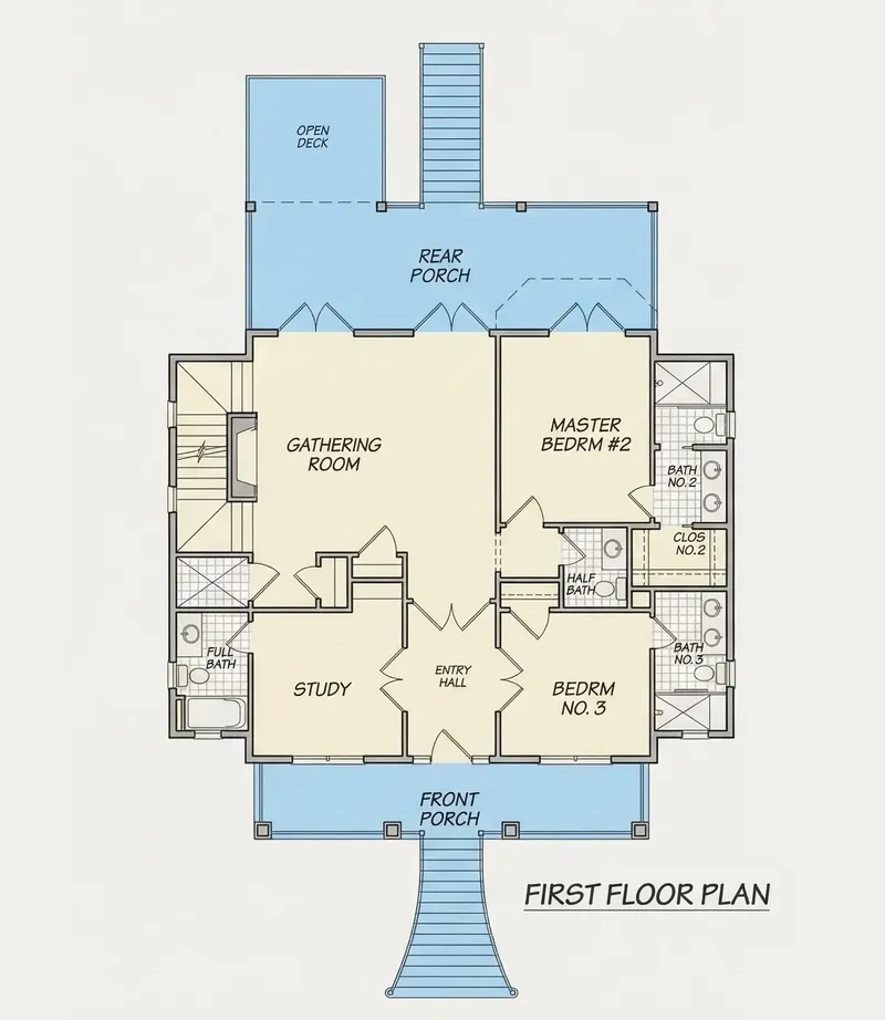 Parter 9 – Proiect de casa cu 2 etaje 267 m², 3 Dormitoare — 73259R