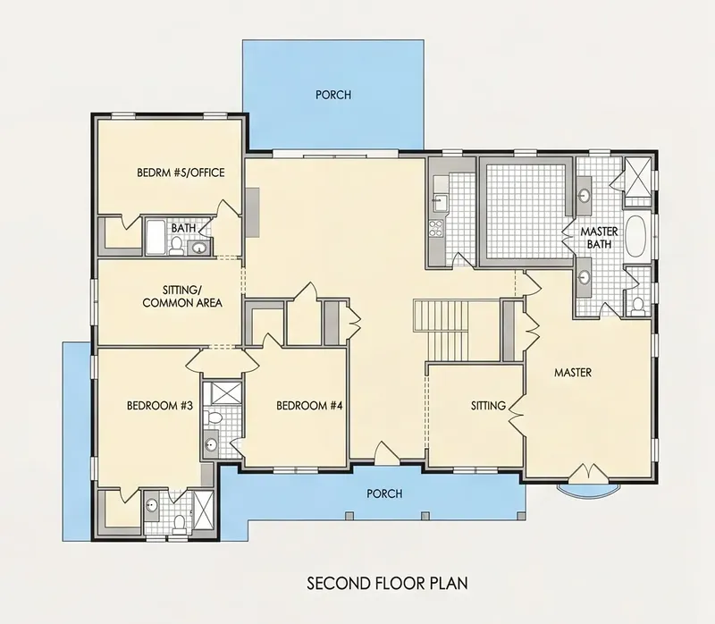 Etaj 1 12 – Proiect de casa cu etaj 646 m², 6 Dormitoare — 35577R