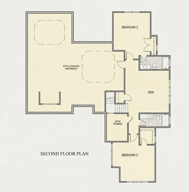 Etaj 1 10 – Proiect de casa parter cu mansardă 262 m², 3 Dormitoare — 39612R