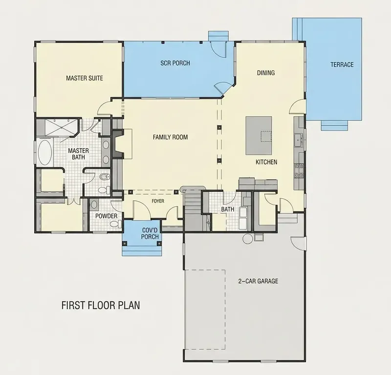 Parter 9 – Proiect de casa parter cu mansardă 262 m², 3 Dormitoare — 39612R