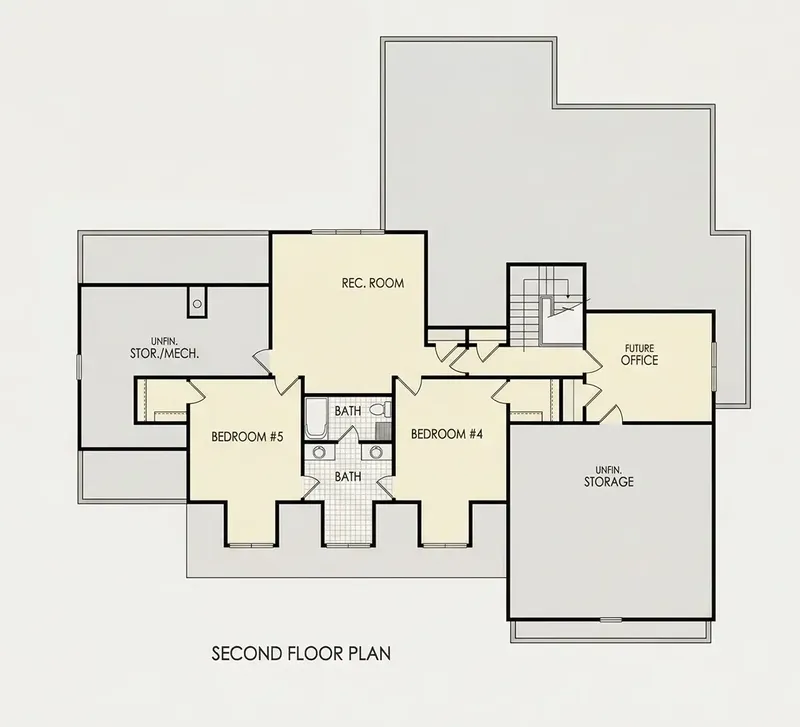 Etaj 1 11 – Proiect de casa parter cu mansardă 329 m², 4 Dormitoare — 45616R