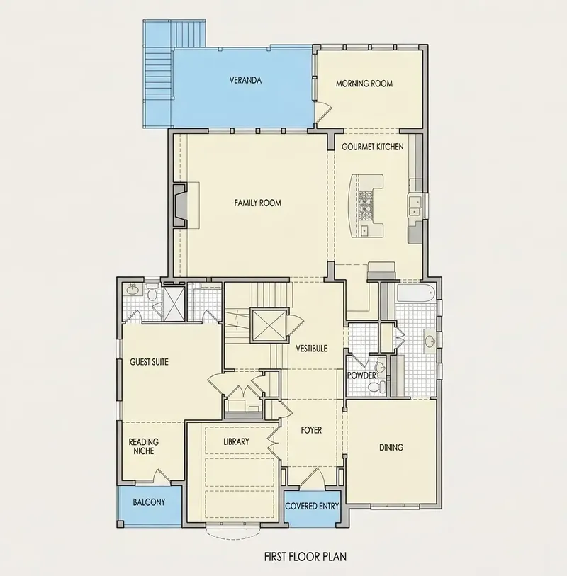Parter 19 – Proiect de casa cu etaj 530 m², 5 Dormitoare — 26217R