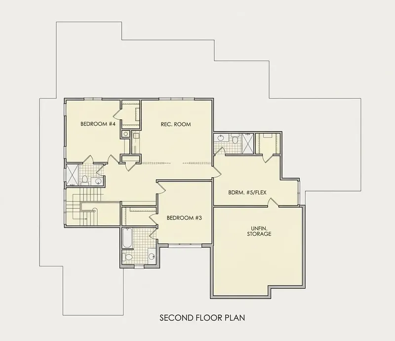 Etaj 1 13 – Proiect de casa cu etaj 375 m², 4 Dormitoare — 32038R