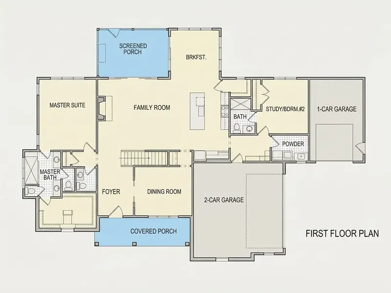 Parter 18 – Proiect de casa cu etaj 288 m², 4 Dormitoare — 95174R