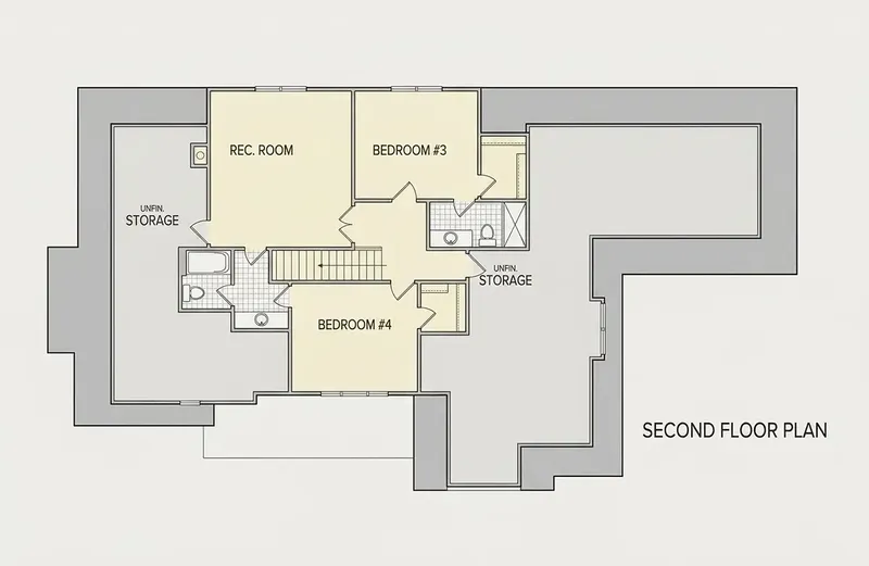 Etaj 1 19 – Proiect de casa cu etaj 288 m², 4 Dormitoare — 95174R