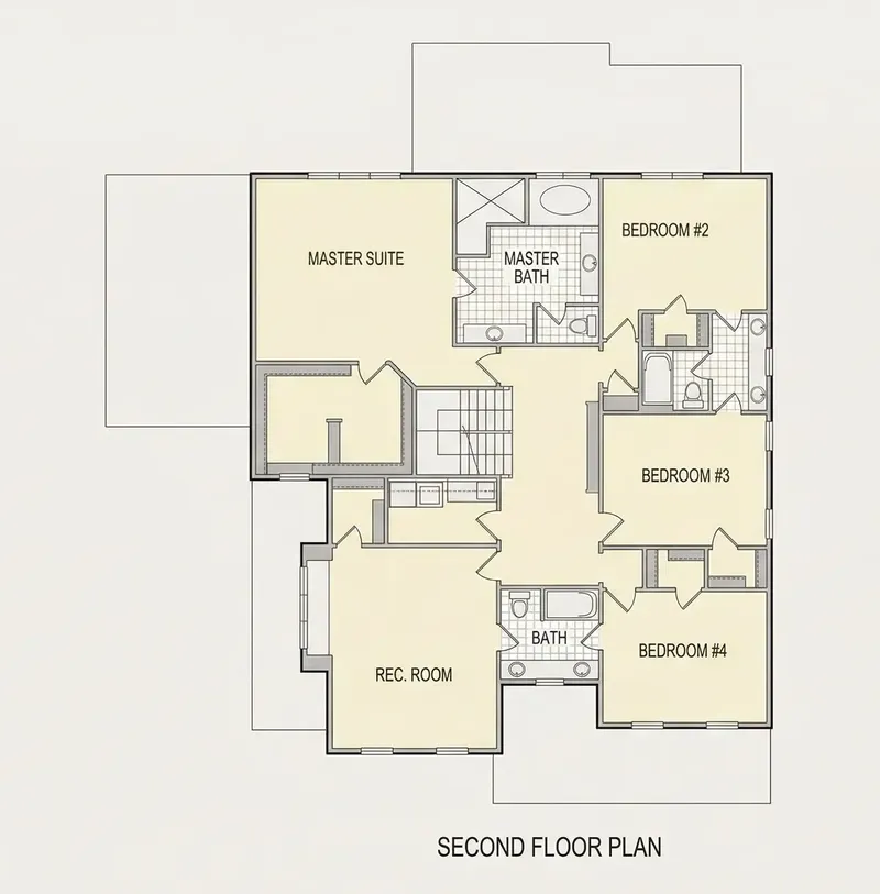 Etaj 1 27 – Proiect de casa cu etaj 454 m², 5 Dormitoare — 78053R