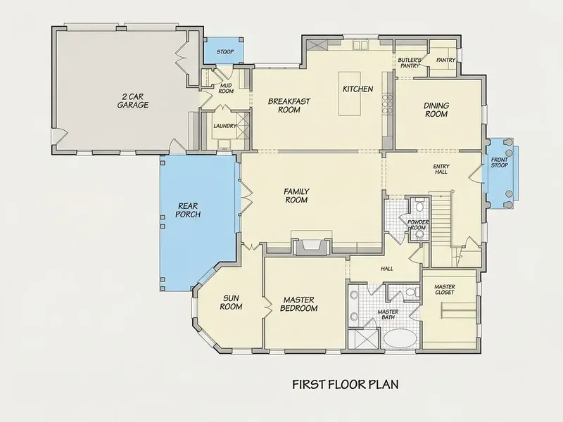 Parter 12 – Proiect de casa cu etaj 424 m², 4 Dormitoare — 67106R