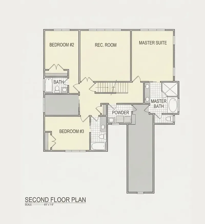 Etaj 1 10 – Proiect de casa cu 2 etaje 293 m², 5 Dormitoare — 54803R