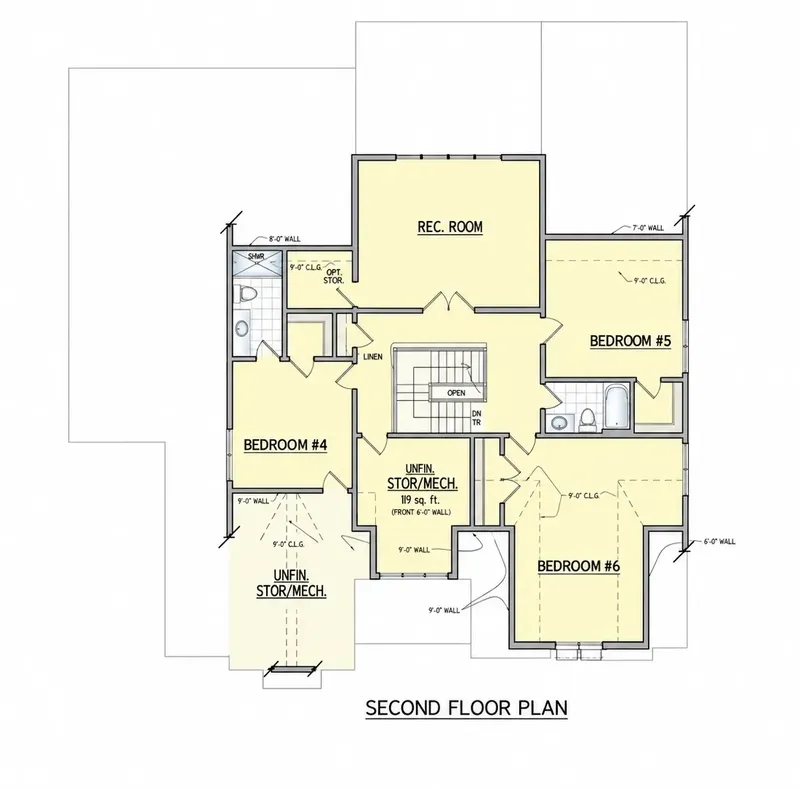 Etaj 1 12 – Proiect de casa parter cu mansardă 429 m², 6 Dormitoare — 85530R