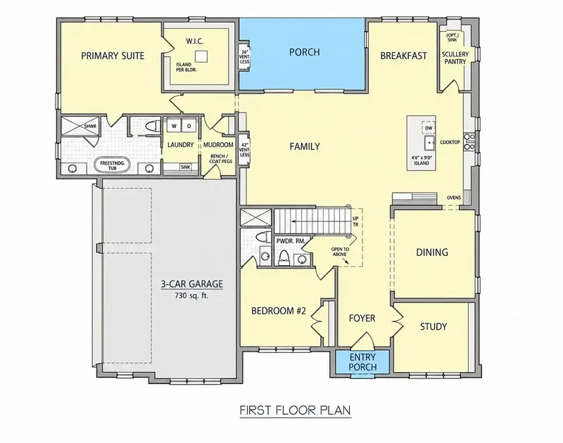 Parter 25 – Proiect de casa cu etaj 384 m², 5 Dormitoare — 35974R