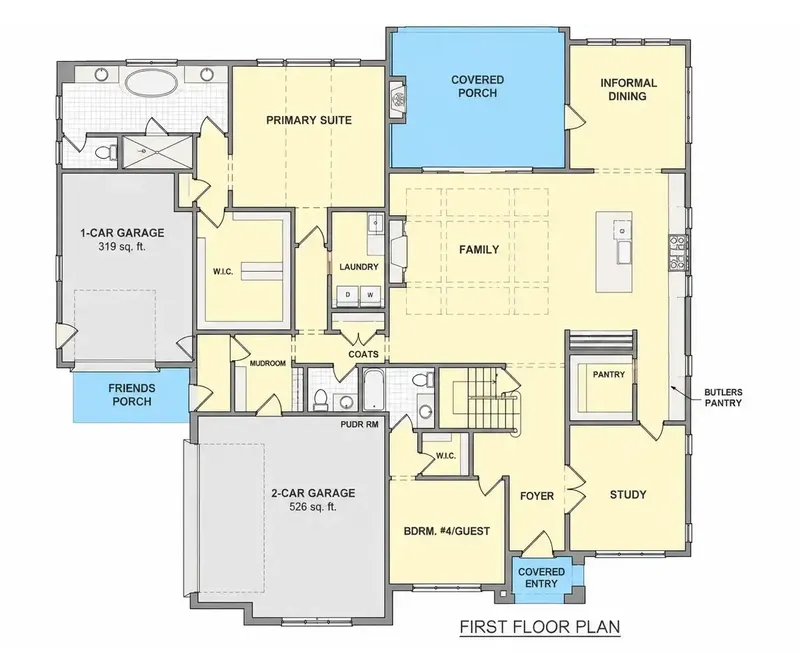 Parter 18 – Proiect de casa cu etaj 397 m², 4 Dormitoare — 38077R